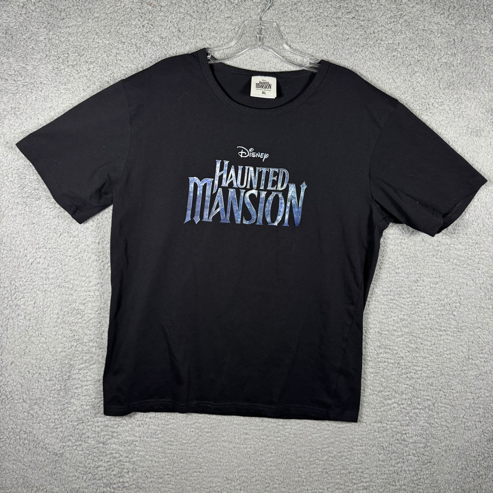 Disney Haunted Mansion Movie Promo T-Shirt Mens XL Black 2023 Cotton Tee
